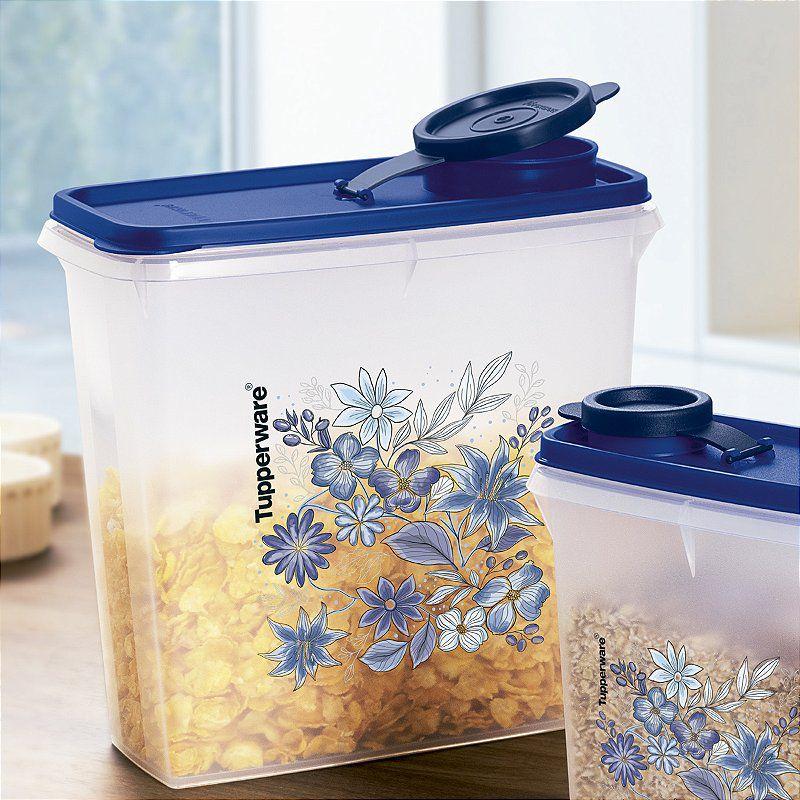 Tupperware Porta Cereais Aquarela 2,8 litros Azul - Pote